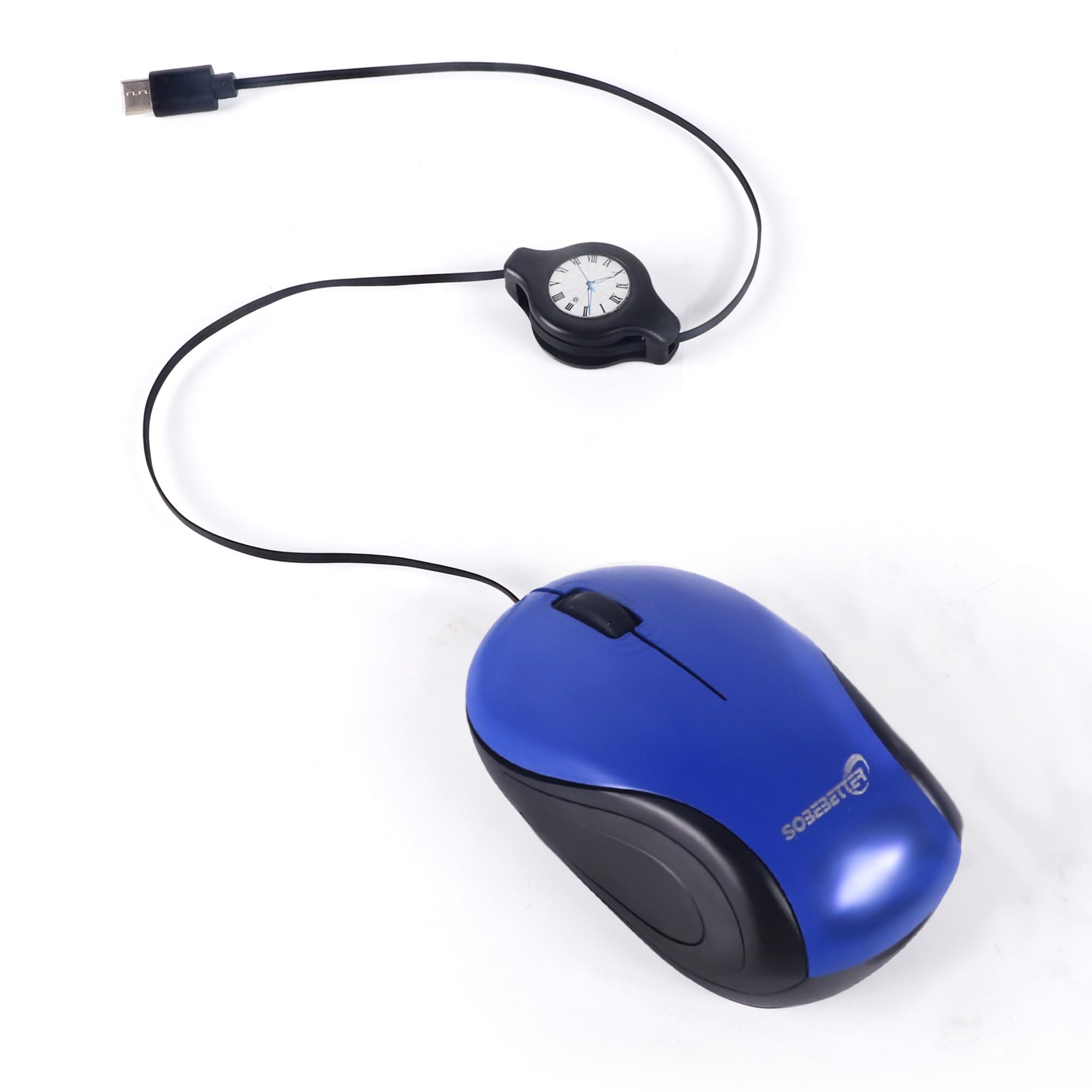 

Провідна висувна маленька 3 для Сумісна з і Ноутбуками Type-C Миша, Компактна, Тиха, Мобільна, Міні, Оптична, Розмір, Кнопки, Портативна, Діти, ПК, синій