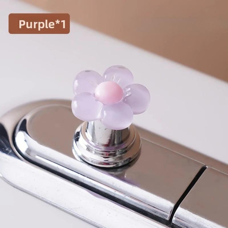 

1Pcs Cute Flower Toilet Button Nail Art Exclusive Nail Special Toilet Water Tank Switch Button Universal Universal Toilet Press