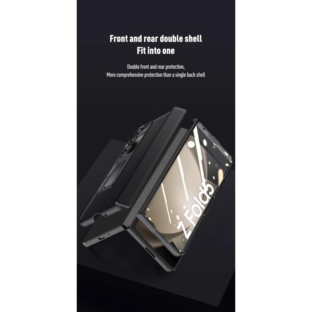 Bracket Case for Samsung Galaxy Z Fold 6 5 4 Fold 5 Front Screen with Film Protection Shockproof Fashion Hinge Skin Feel Cover