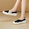 Women's Fashion Lightweight Flyknit Breathable Casual Round Toe Slip On Shoes with Flexible Sole for Everyday Wear