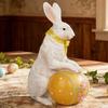 Easter Cute Rabbit Figurines Background Decoration Spring Resin Easter Egg Rabbit Figurines Party Supplies for Home Living Room