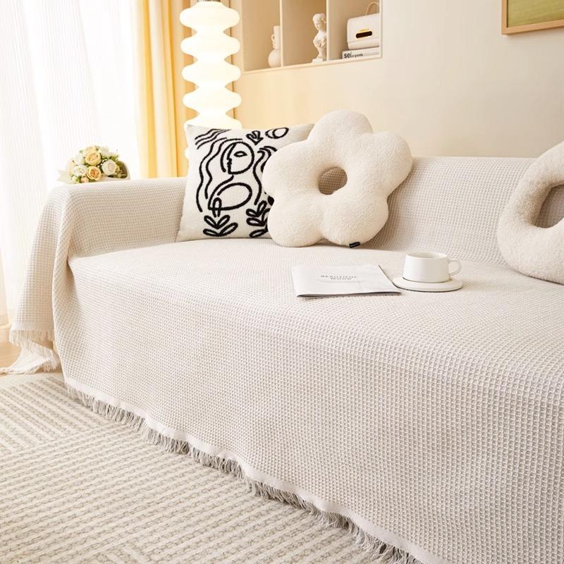 Prosop de Sofa din Bumbac și In Culoare Solidă Simplu Modern Pânză Husă de Sofa All-Inclusive Universal Pat și Mic Dejun Universal Perna de Sofa