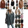 Luxuriös Weicher Damen Teddybär Faux Fur Fleece Wintermantel Cardigan Jacke