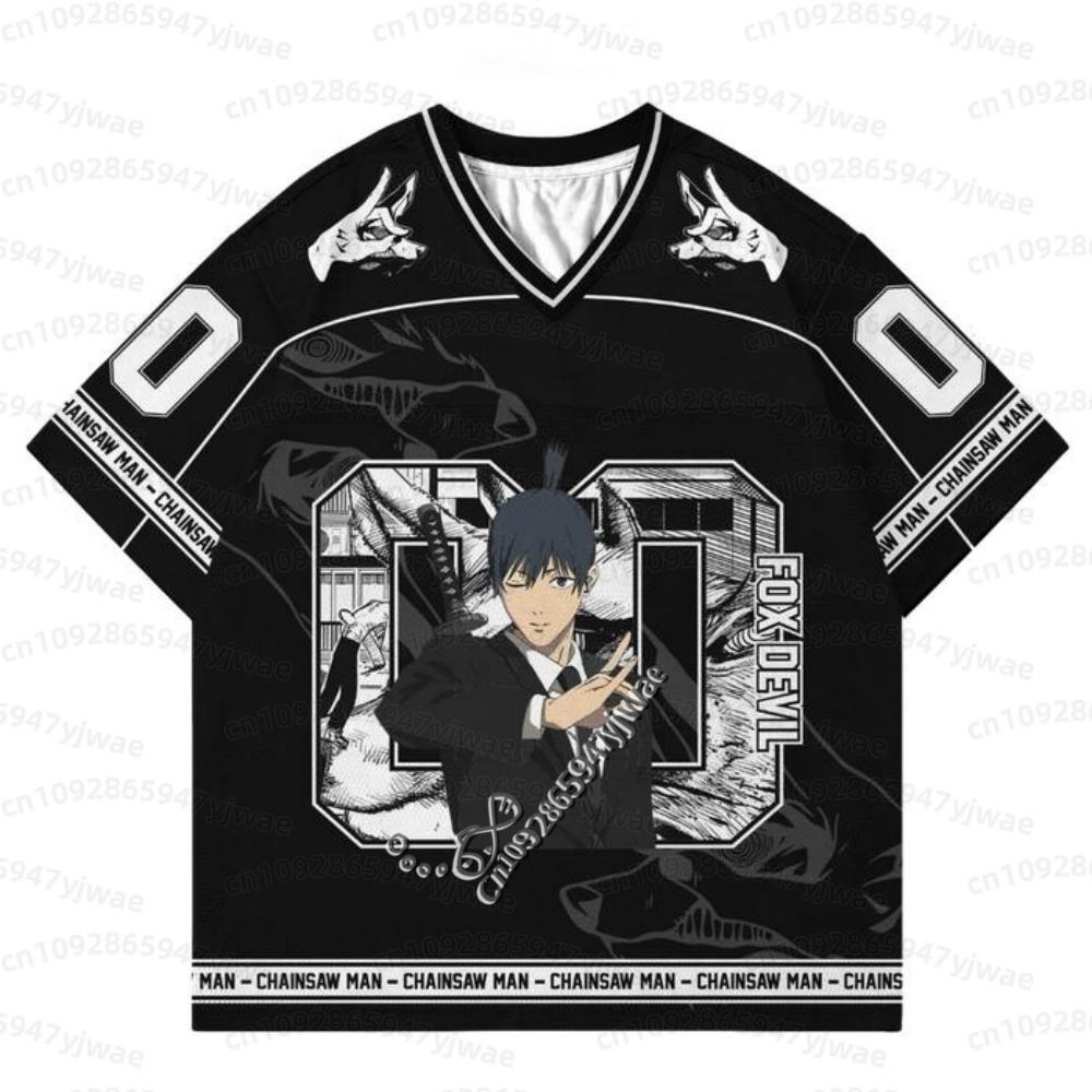 2026 Summer Men's Women Short Sleeve T-Shirt Anime Chainsaw Man Denji Makima Asa Mitaka Print Jersey Men Women Beach T-Shirt