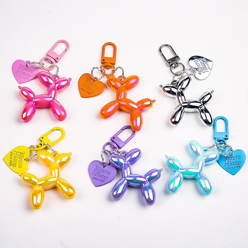 Niedlicher Cartoon-Ballonhund-Anhänger Schlüsselanhänger für Mädchen Frauen Autoschlüsselanhänger Handykette Tasche Auto Halter Airpods Box Schmuck Geschenk