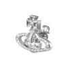 VIVIENNE WESTWOOD Mayfair Bas Relief Studded Saturn Crystal Embossed Earrings Women Earrings Silver Lavender Brass 62010029-02W287-MY