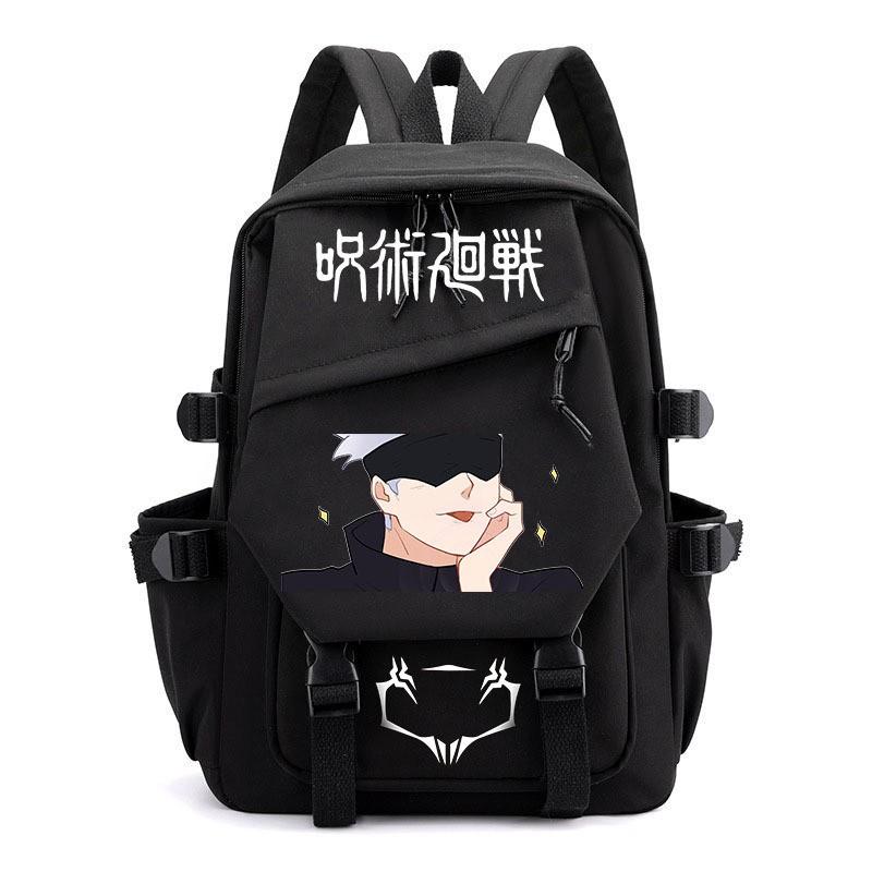 Anime Jujutsu Kaisen Iskolatáska Gyerekeknek Tinédzsereknek Diákoknak Nylon Kétvállú Táska USB Porttal Párnázott Pántokkal