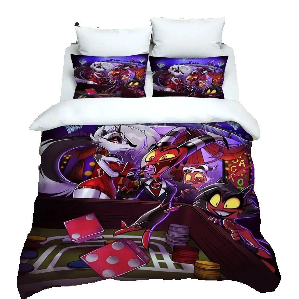 Anime Bettbezug Kissenbezug Bettwäsche Set H-Helluva Boss Erwachsener Junge Mädchen Schlafzimmer Dekoration Kinder Einzel Doppel Große Größe
