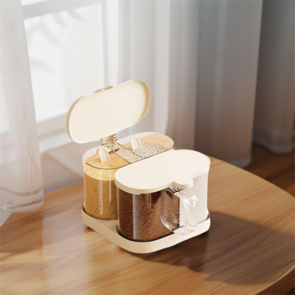 Plastic Condiment Bottle Storage Box Sealed Sugar and Salt Container Salt Seasoning Box  Kitchen