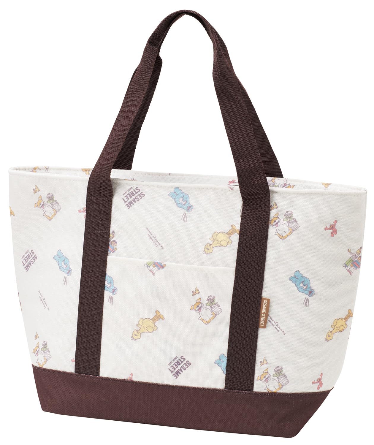 

Skater Shopping Bag, Tote Bag, Width 52 x 33 x Depth 17cm, Linen-Style, Insulated, Sesame Street, Retro Design, KCTSJ1