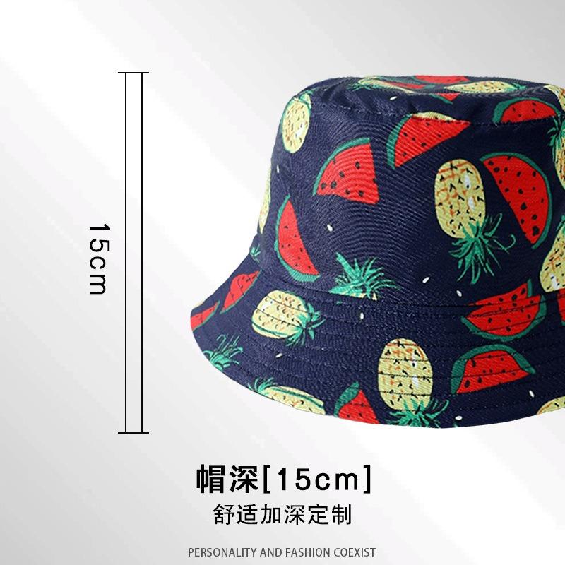 New men's and women's front and back double-sided basin hats, popular printed bucket hats, outdoor casual sun hats