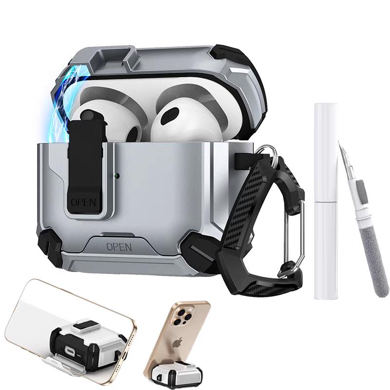 for AirPods 4 Magnetic Automatic Switch Safety lock Protective Shockproof Shell with Cleaning Kit for Airpods 4 Generation Case