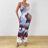 Women's Printed Dress Sexy Backless Halter Fishtail and Body-hugging Dress