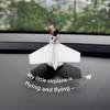 Handcrafted Resin Rotating Plane Car Accessory with Moving Cats Charm Double Purpose Vehicle Office Decoration for Auto