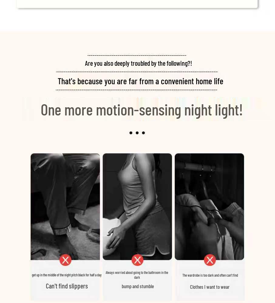 Dual Color Magnetic Charging Motion Sensor Night Light for Bedroom, Wall, Staircase, or Cabinet.