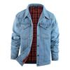 Men's Solid Color Button Pocket Workwear Denim Jacket Men's Casual Trucker Denim Jacket