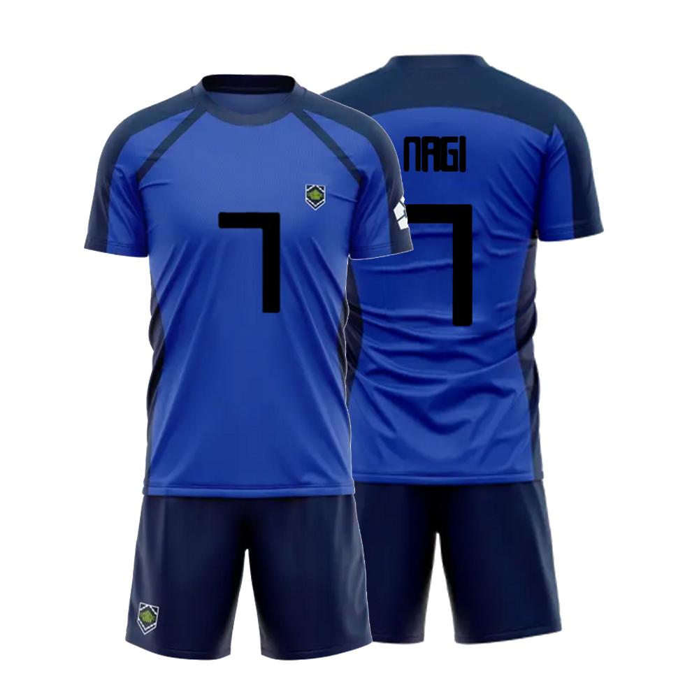 Children's Vl Replika football printed short sleeved set, blue football boys' printed set, football sportswear set