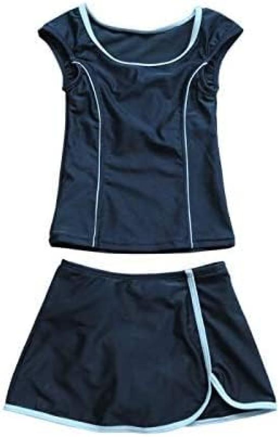 

Школьный купальник для школы, начальной школы, средней школы, соревновательный, кюлоты, с местом для имени [growncharm] Девочки, Купальник, Школьный, Детский синий