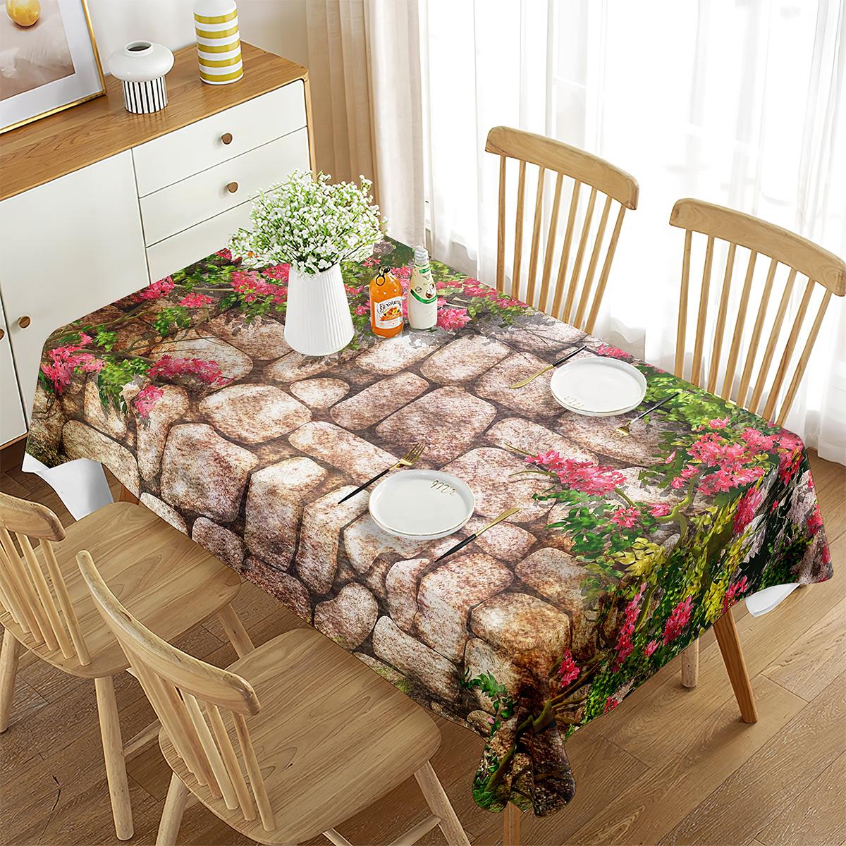 Mooie Tuin Rechthoekige Tafelkleed Natuurlandschap Decor Rechthoekig Tafelkleed Eetkamer Buiten Picknickmat Decoratie 70x70cm