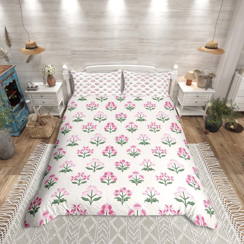 

Homewish Floral Butterfly Duvet Cover Set,Chic Flower for Teens Bedding Set,Botanical Plants Decor DE XS 100x135cm 2pcs&set