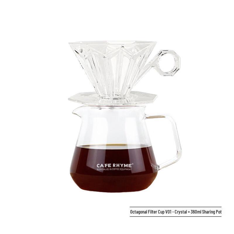 Jiaqi Octagonal Diamond Pour-Over Coffee Filter Cup Set