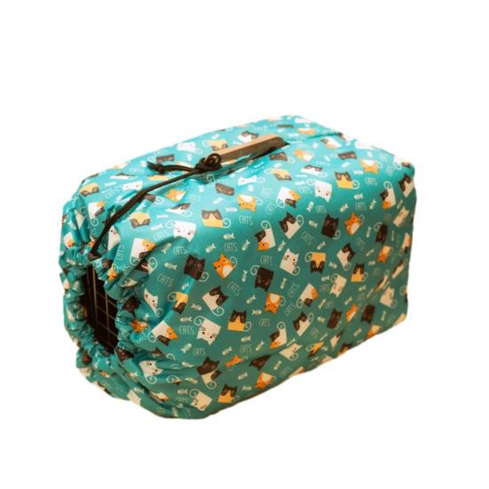 Větruodolný potah na přepravku pro kočky, ochranný potah z oxfordské látky pro klece pro domácí mazlíčky, vodotěsné uzavírání na stahovací šňůrku, potah na klec pro štěně na cestování, doma, kempování