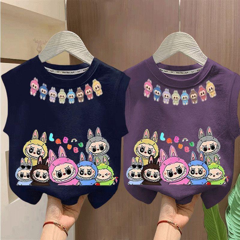 Cute Labubu Vests for Children, Fashionable T-shirts for Boys and Girls Summer