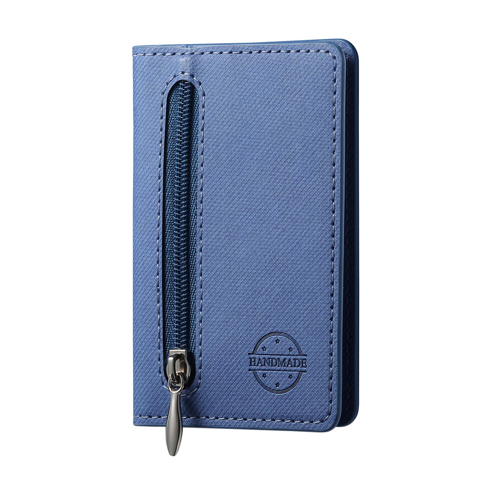 

Mobile Phone Case Card Holder With PU Leather Back Sticker Card Bag Portable Zipper Wallet Stand For iPhone 16 Pro Max 15 14 13