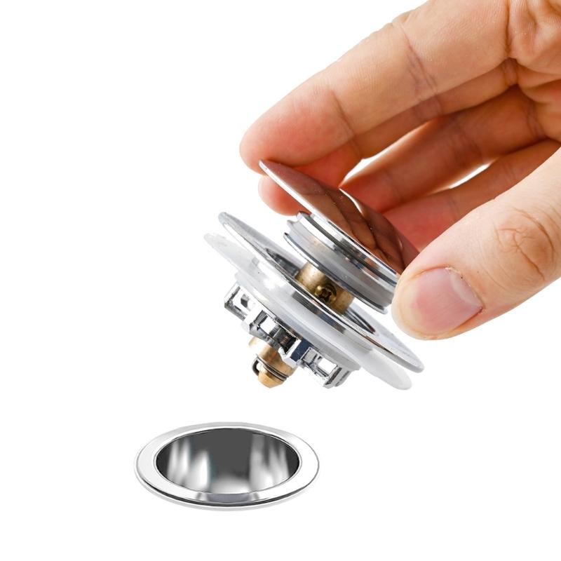 Reliable Metal Bathtub Drain Plug Press-to-Seal Mechanism Bathtub Drain Stopper Odor & Blockage Protections Double Alloy