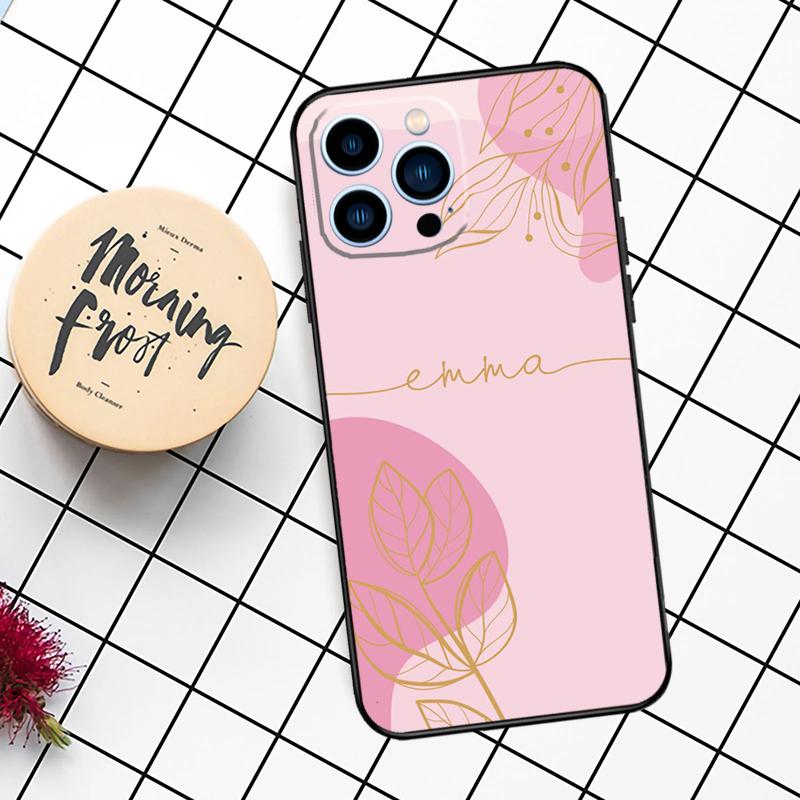 PERSONALISED Initials Name Floral Case For iPhone 16 15 14 11 12 13 Pro Max Mini X XR XS Max 7 8 16 15 Plus Cover Funda
