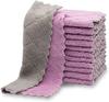 Double-layer Kitchen Cleaning Cloth Microfiber Towels Soft Absorbent Non-stick Oil Towel Rags Household Dish Cloths Clean Tools
