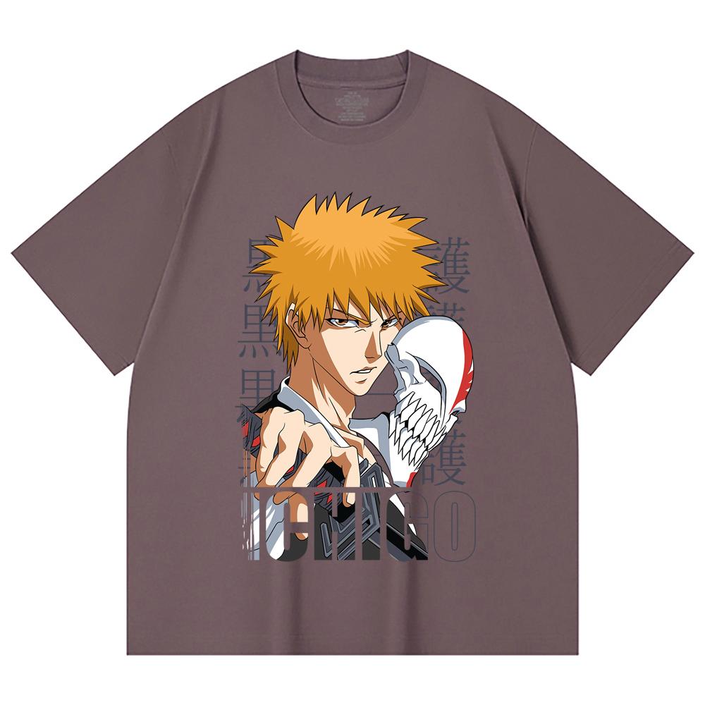 230 Gsm 100% Cotton Bleach V5 Ichigo Print Unisex Heavy Cotton T Shirt