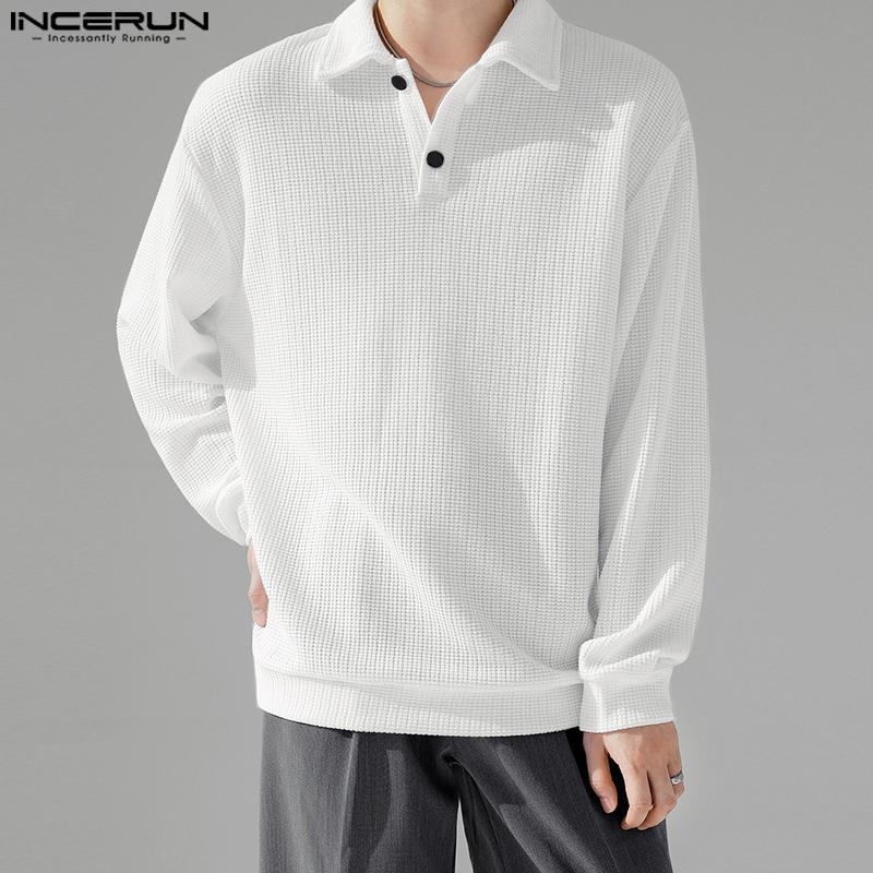 

INCERUN Весенние мужские повседневные свободные поло с длинными рукавами