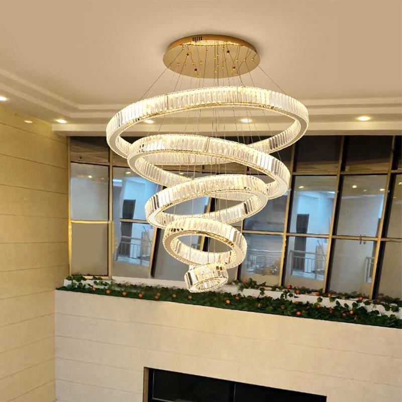 Post-Modern Light Luxury Crystal Chandelier for Living Rooms and Hotel Lobbies