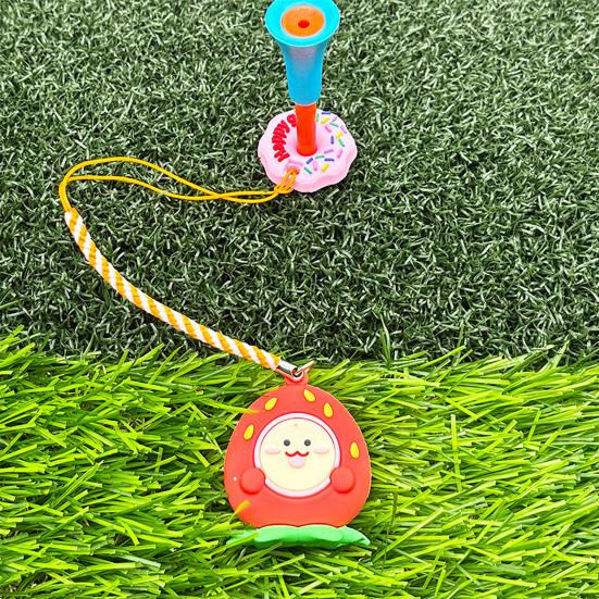 Plastic Anti Lost Golf Tee Hanger Donut Design Golf Tee Ring Strap Fruit Design Tee Loss Prevention Golf Accessory