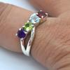 Granatblauer Topas Peridot Iolite Edelstein Ring 925 Sterling Silber Damen Schmuck für Weihnachtsgeschenk