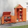 2 Piece Garden Shed Set Brown Solid Pine Wood