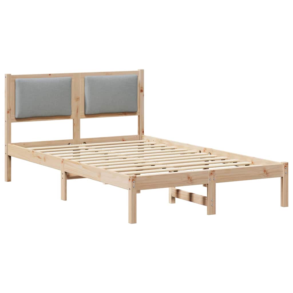 Bed Frame Light Grey 120 x 190 cm Solid Pine Wood