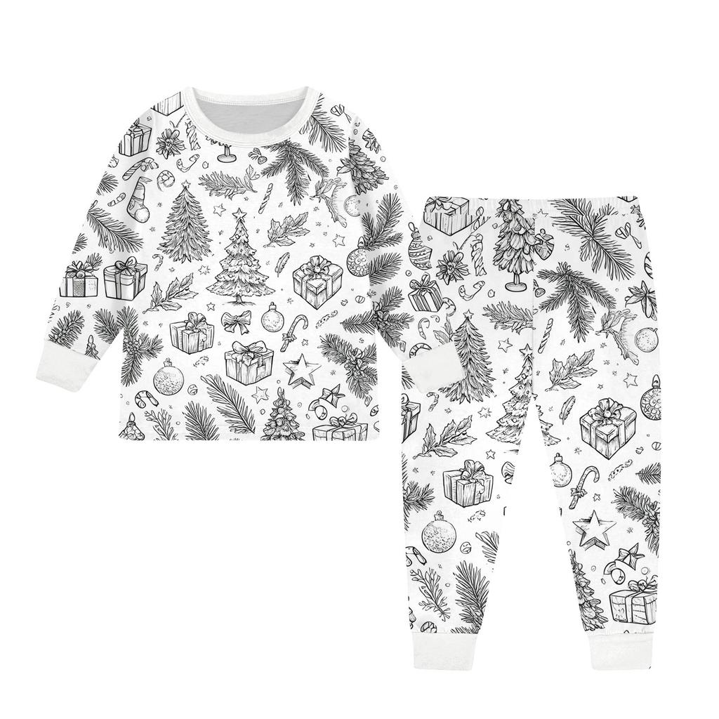 Kids Colorable Pants Set Boys Girls Funny DIY Hand Painted 2 Piece Outfits Cartoon Coloring Clothing Sets