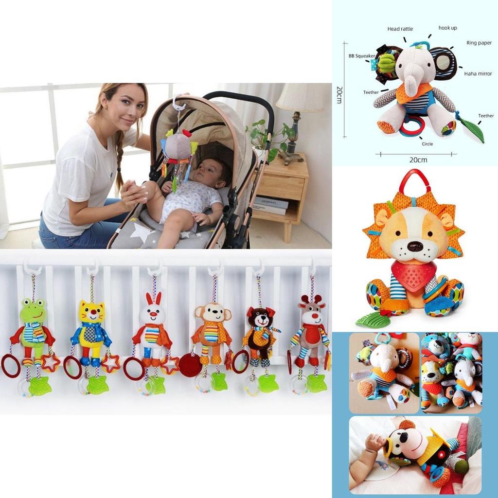 Soft And Colorful Plush Stuffed Toy For Infants With Multiple Textures And Teether For Sensory Play