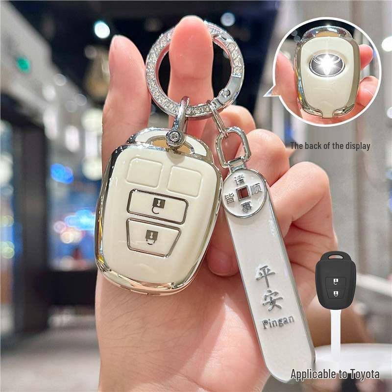 Silver Edge Key Case for Toyota Models: Corolla, RAV4, Camry, Vios, Highlander