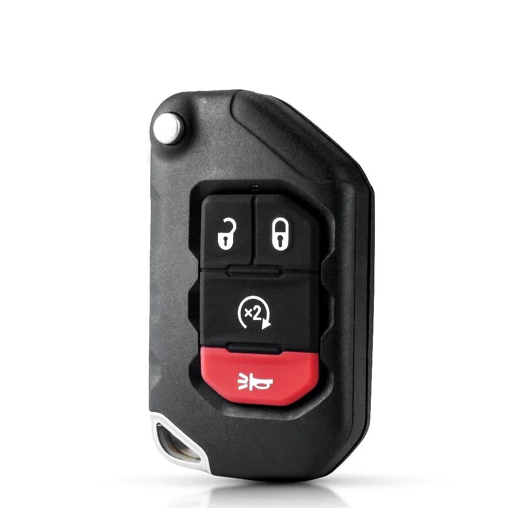 2 / 3 / 4 Buttons Flip Folding Remote Car Key Shell Case For Jeep Wrangler Gladiator Auto Smart Keys Fob