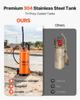 Industrieller Betonsprühgerät mit Fahrgestell, 14L Edelstahl-Sprühgerät, Heavy Duty Tri-Poxy Pumpensprüher, 52cm Sprühlanze, 1,2m & 3m Schläuche, 2 Messing