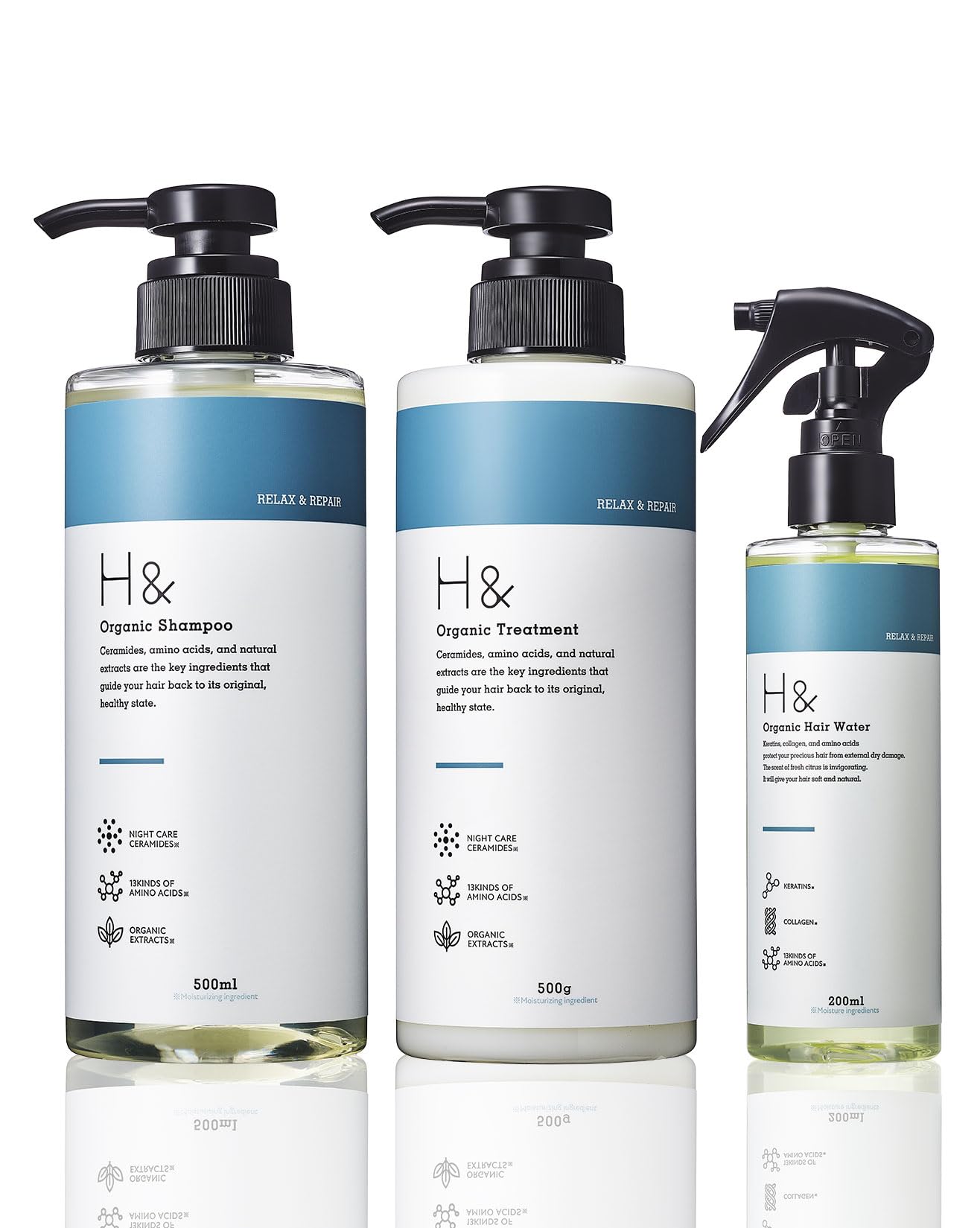 

Органический шампунь для волос Hand AC Hair Water Hand AC Hair Treatment 500 г, набор H& 500 мл, белый