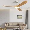 Retro living room fan 52 60 70 inch ceiling fan modern creative wooden lightless remote control decoration dining room bedroom