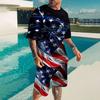 Men's King Printed Crewneck T-Shirt Fashion New Men's Short Sleeve Shorts 2-Piece Summer Outdoor Street Activity Suit