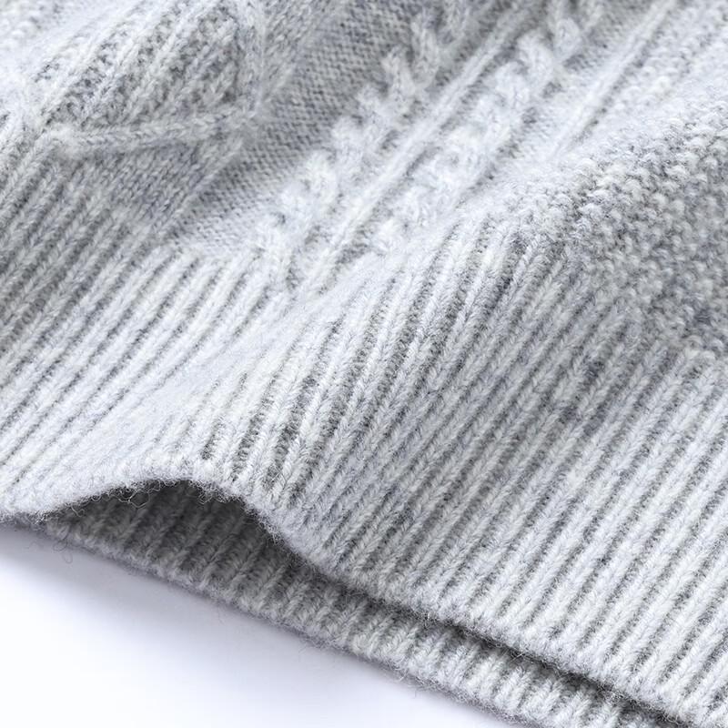 FORTEI Men's Pure Wool Striped Crew Neck Sweater