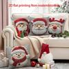 1-10PCS Christmas Pillow Cover Snowman and Reindeer Digital Print Sofa Cushion for Home Office and Living Room Holiday Decor