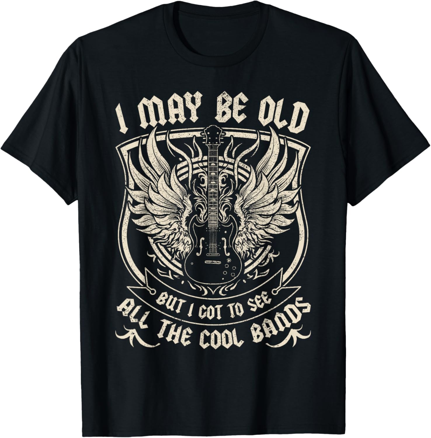 I May Be Old But I Got to See All The Cool Band Rock Concert Unisex T-Shirt L