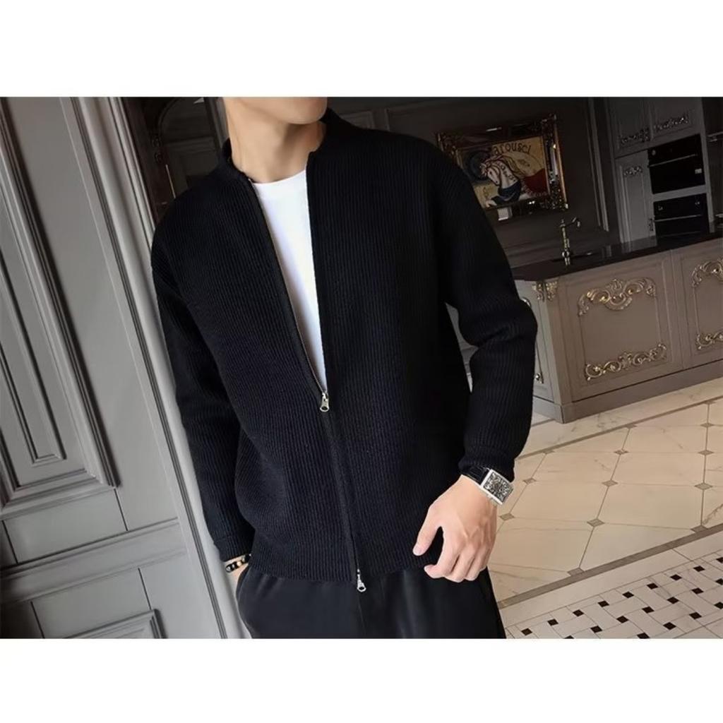 Large Size Sweater, Knitted Sweater Jacket, Men's Cardigan Jacket, Warm and Slim Fit Sweater